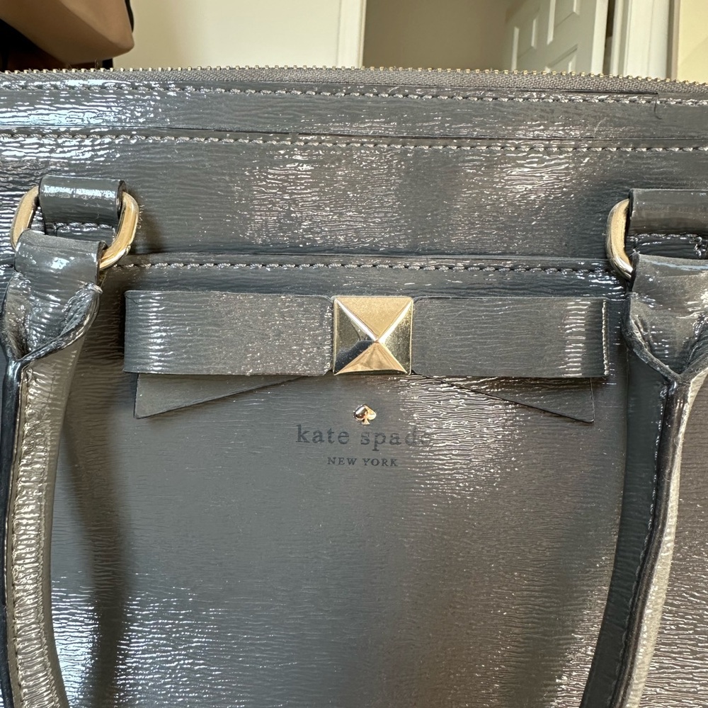 Kate Spade Shiny Gray Tote - Picture 2 of 4